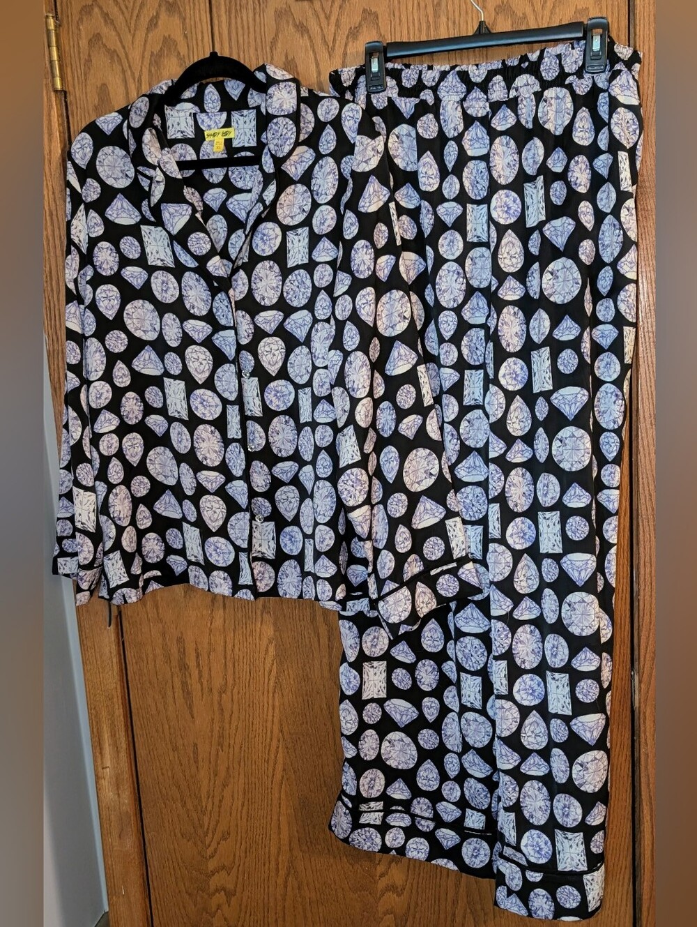 Diamond Print Adult Pajama Set
